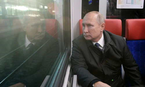 Vladimir Putin în tren FOTO EPA-EFE