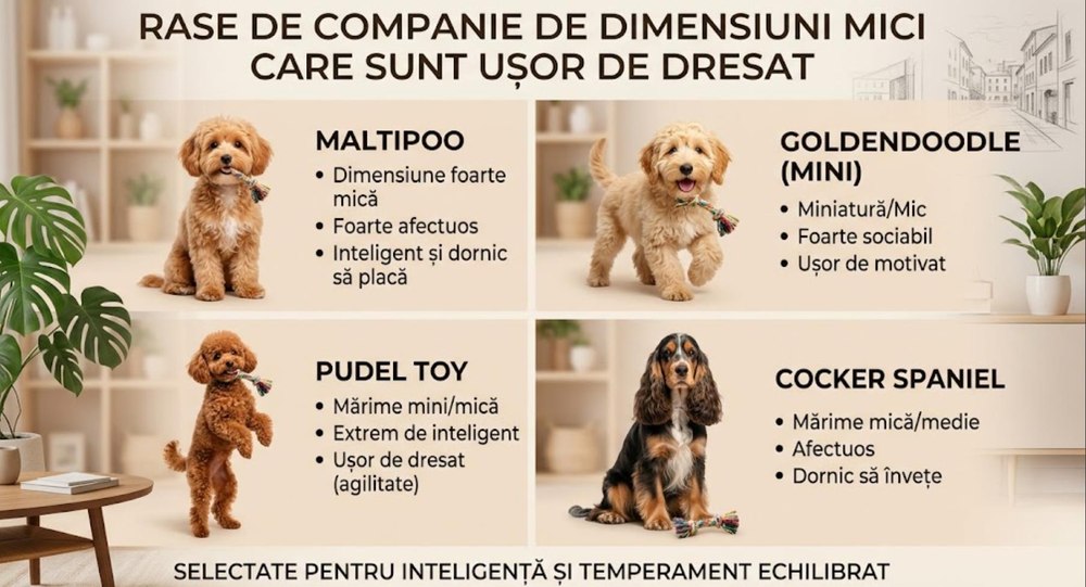Rase de companie de dimensiuni mici care sunt ușor de dresat