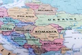 Hartă  Europa -Romania -Polonia -Ucraina - Bilgaria FOTO shutterstock