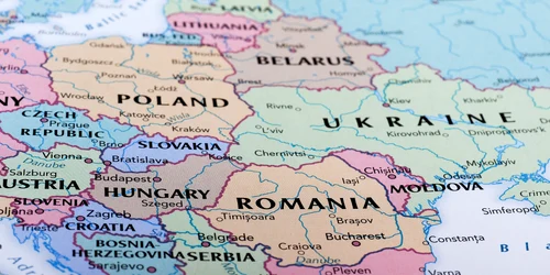Hartă  Europa -Romania -Polonia -Ucraina - Bilgaria FOTO shutterstock