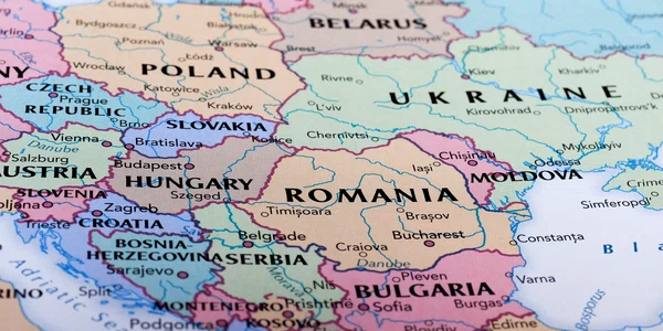 Hartă  Europa -Romania -Polonia -Ucraina - Bilgaria FOTO shutterstock