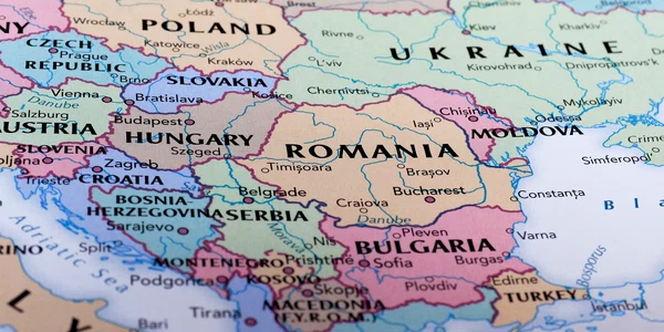 Hartă  Europa -Romania -Polonia -Ucraina - Bilgaria FOTO shutterstock