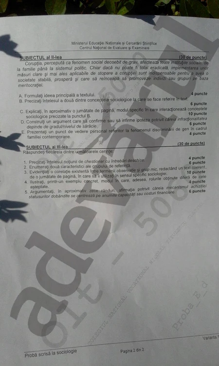 Subiectele de la Sociologie - pagina 2