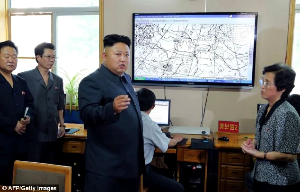 Kim Jong-un,  în vizită la institutul meteorologic nord-coreean. FOTO AFP/Getty Images