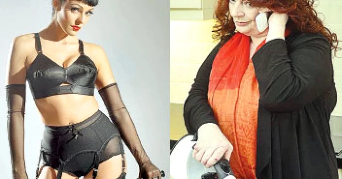 „Sexy Scarlett“ este personajul interpretat de Maureen Gardner (dreapta) la linia erotică