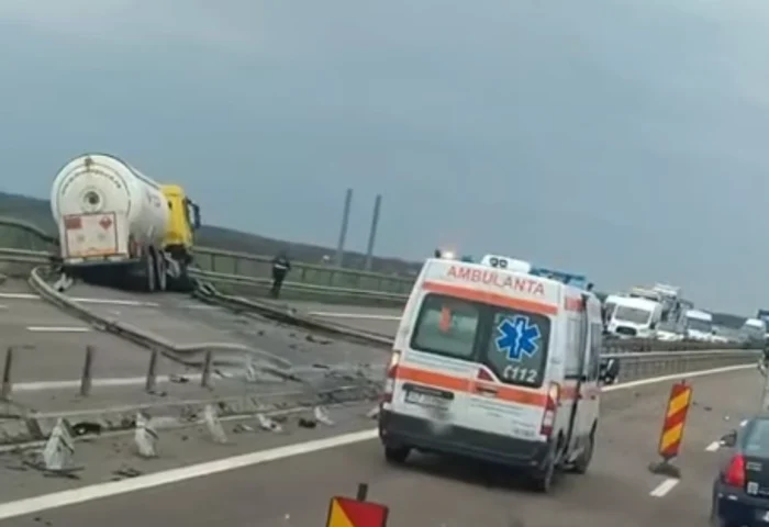 Pericol pe A3 FOTO: captură video