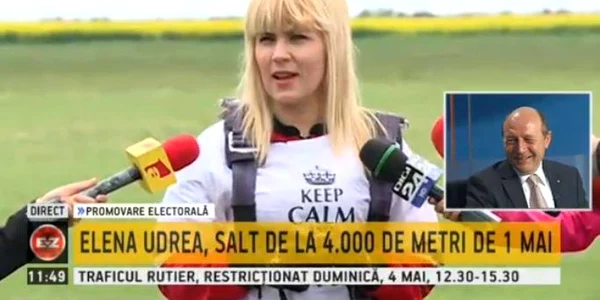 udrea a sarit cu parasuta