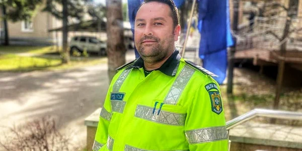 agentul șef Ionuț Machidon, șeful Postului de Poliție Hulubești. FOTO Poliția Română