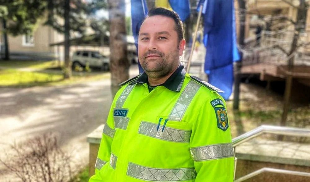Agentul șef Ionuț Machidon, șeful Postului de Poliție Hulubești (DB). FOTO Poliția Română