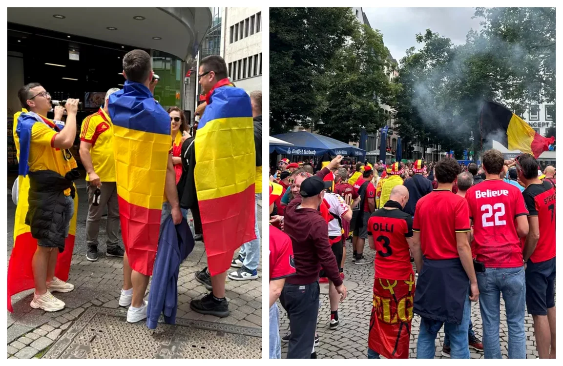 Românii au invadat străzile din Koln înainte de meciul Belgia-România / Sursă foto: GSP