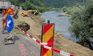 Lucrări pe DN7 în zona Boiţa - Sibiu Foto DRDP Braşov