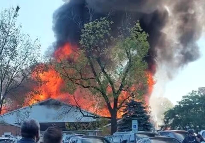 Biserică în flăcări în statul Michigan FOTO: X