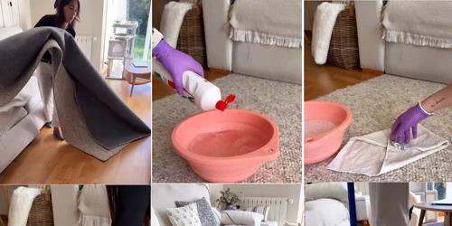 Trucuri simple de curățare a covoarelor acasă, recomandate de un expert Colaj Instagram petitbyandrea jpg