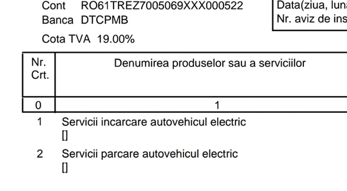 Factură stație electrică de încărcare FOTO: Grupul Șoferilor din Galați