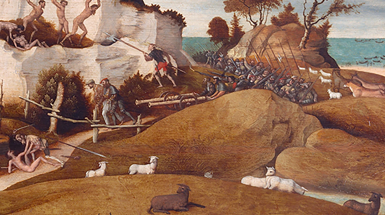 Jan Mostaert, Peisaj din Indiile de Vest (detaliu) © wikimedia commons