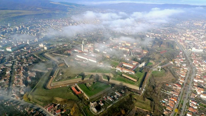 Cetatea Alba văzută din avion 