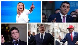 Colaj Candidati alegeri 2025  Crin Antonescu Victor Ponta George Simion Nicusor Dan si Elena Lasconi Foto Inquam Photos