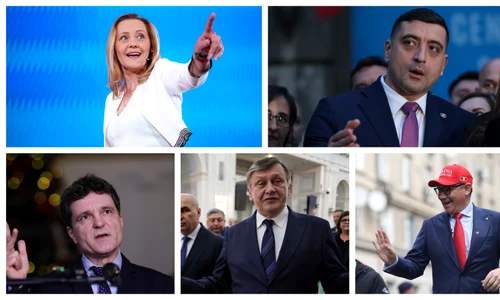 Colaj Candidati alegeri 2025  Crin Antonescu Victor Ponta George Simion Nicusor Dan si Elena Lasconi Foto Inquam Photos
