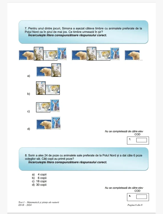Testul 1 Matematică și Științele Naturii clasa a II a (4) jpeg