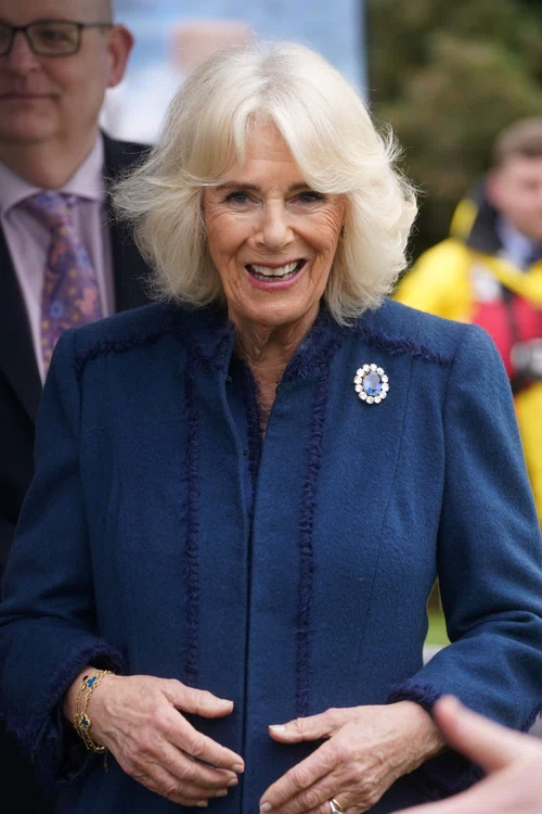 Regina Camilla cu broșă din safir, GettyImages (1) jpg