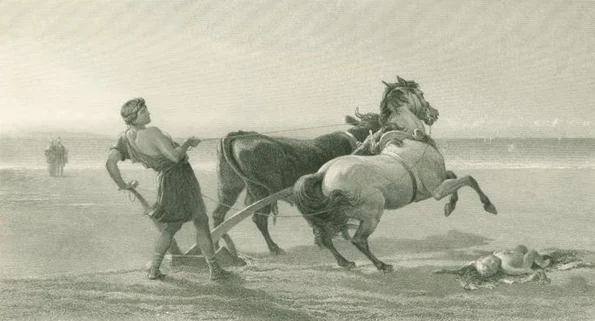 „Ulise arând țărmul mării”, de Heywood Hardy (© New York Public Library)