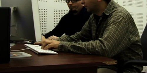 Bogdan Moraru şi Gabi Rusu lucrând la film