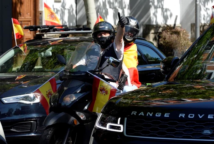 Proteste la Madrid Spania împotriva COVID-19 FOTO EPA-EFE