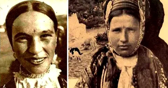 Crucea încrustată în frunte, un obicei cu dublă semnificație. Foto: Revista Realitatea Ilustrată