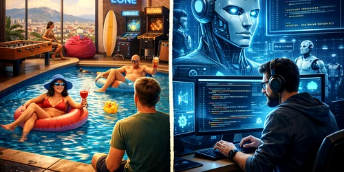 munca la birou in it foto ai png