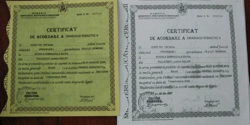 Aşa arată diploma falsă de care s-a folosit Tatiana Iosef