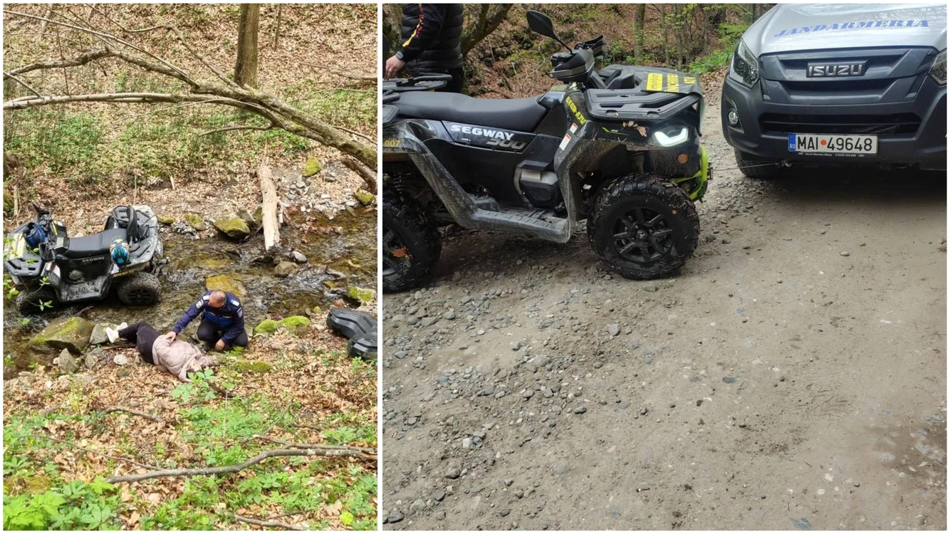 Tineri accidentați - Foto: Inspectoratul de Jandarmi Judeţean Vâlcea 