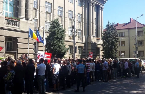 Miting pro familia Bodnariu la Timişoara FOTO Ştefan Both