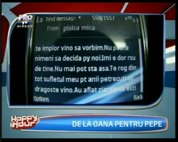 Mesajele Oanei pentru Pepe. Îl vrea acasă