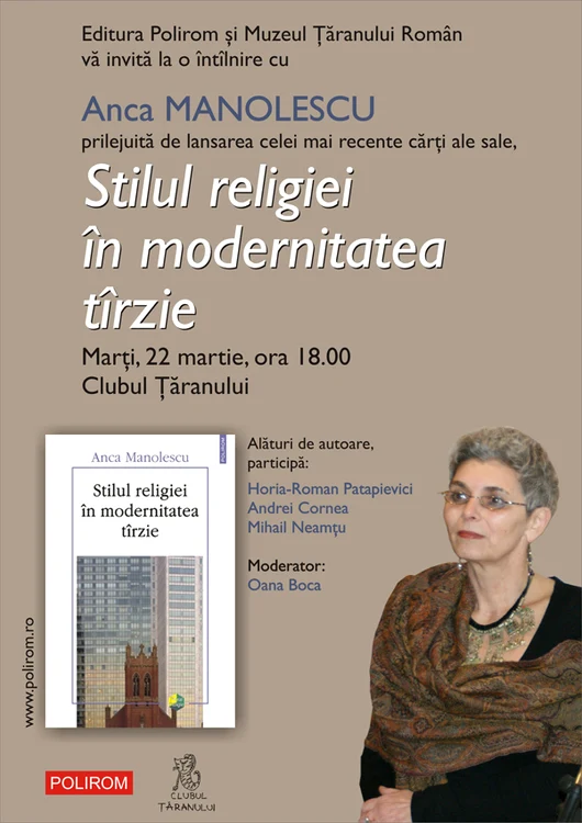 Lansarea volumului "Stilul religiei în modernitatea tîrzie" jpeg
