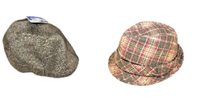 Pălărie damă: 70 de lei Materialul din care este confecţionată este lâna. Culorile sunt calde, combinate în carouri. Magazin Carrefour