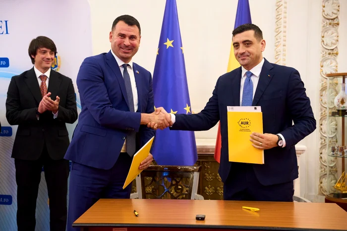 George Simion și Vasile Costiuc. FOTO Facebook / Democrația Acasă