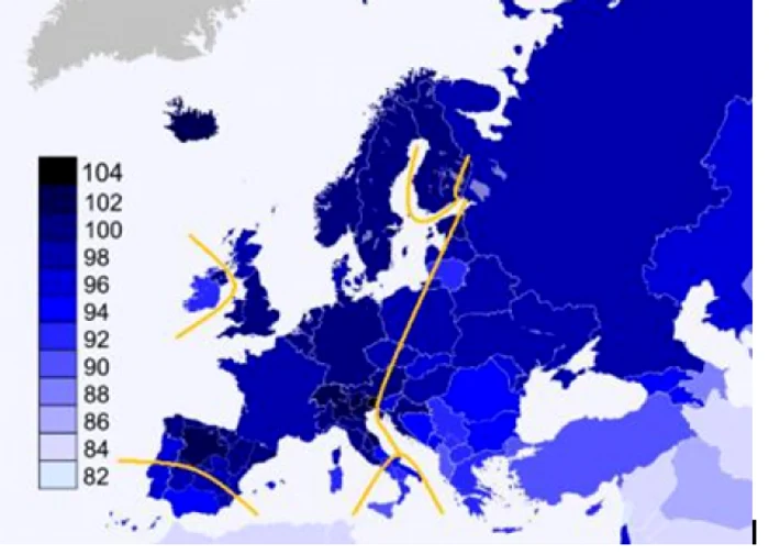 harta europa IQ