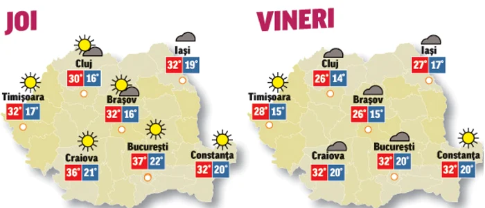 Prognoza meteo pentru următoarele două zile anunță că vremea începe să se amelioreze