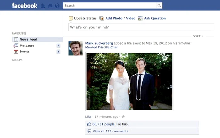 Zuckerberg a anunţat pe Facebook fericitul eveniment (foto: Daily Mail)