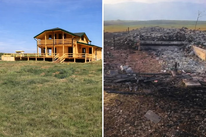 Casa lui Mircea Dinescu s-a făcut scrum. FOTO: colaj captură video