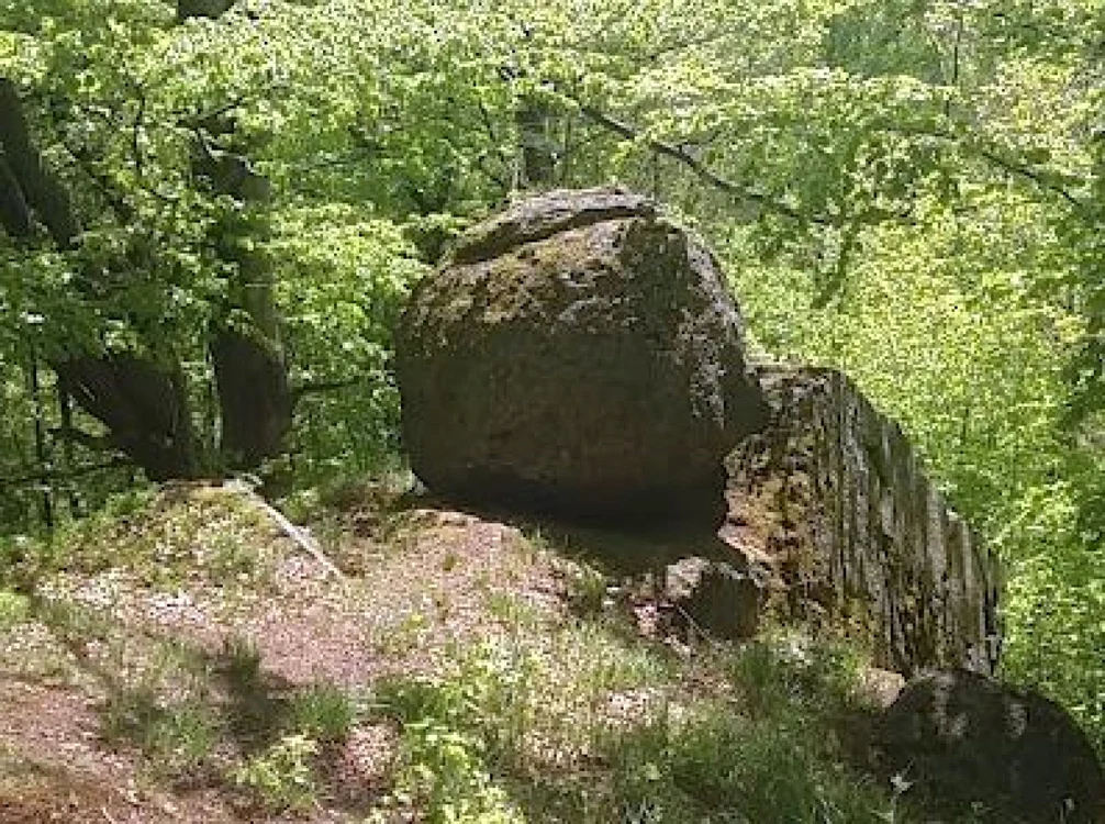 Piatra în formă de ou din Munţii Sebeşului. Foto; primariasasciori.ro
