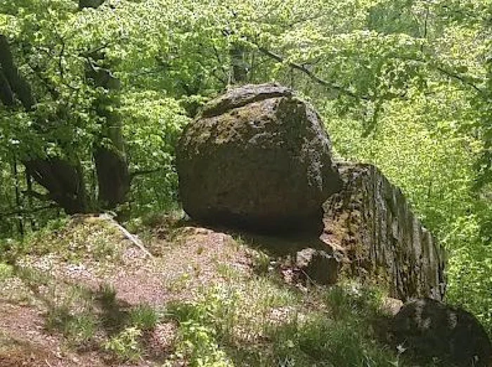 Piatra în formă de ou din Munţii Sebeşului. Foto; primariasasciori.ro