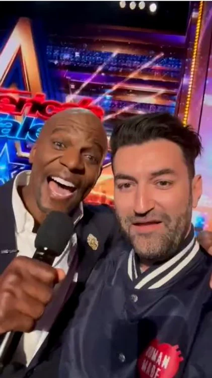 Smiley, alături de Terry Crews, prezentatorul „America’s Got Talent“ FOTO Arhivă personală