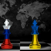 Piese de sah rusia ucraina pe fundalul unei hărti foto shutterstock jpg