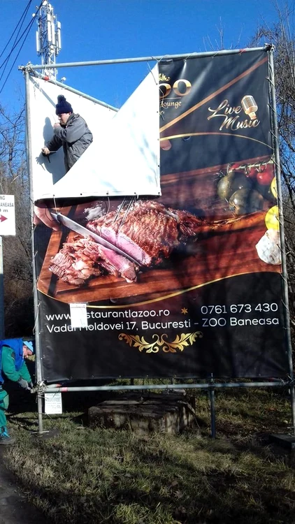 
    Reclamă pusă ilegal și dată josFoto: Facebook/Clotilde Armand  