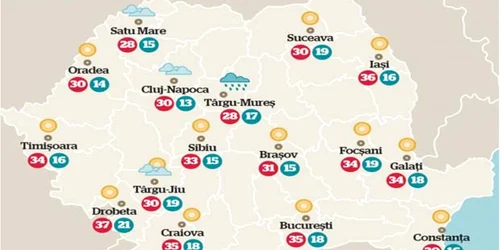 Temperaturile în weekend 