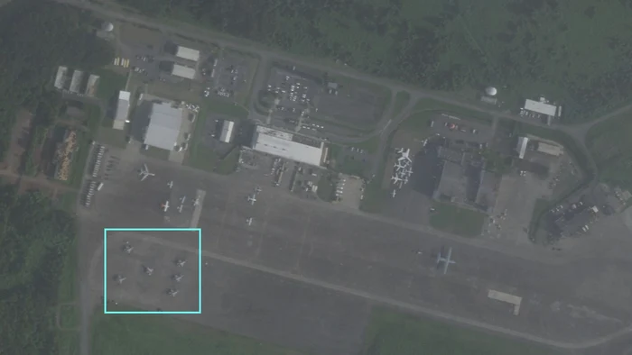 Avioane de luptă ale F-35 pe aeroportul José Aponte de la Torre din Puerto Rico FOTO: Maxar