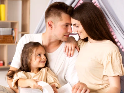 front view cute family having special moment together jpg