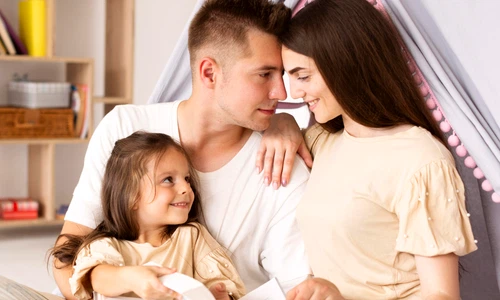 front view cute family having special moment together jpg