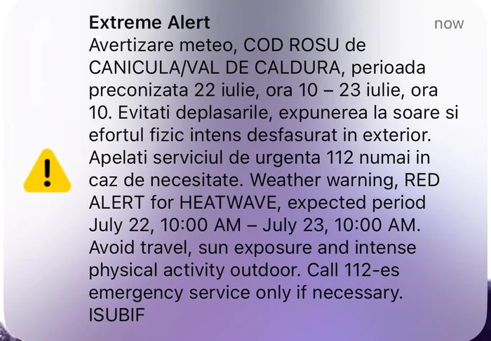 Evitați deplasările și expunerea la soare. FOTO: captură foto